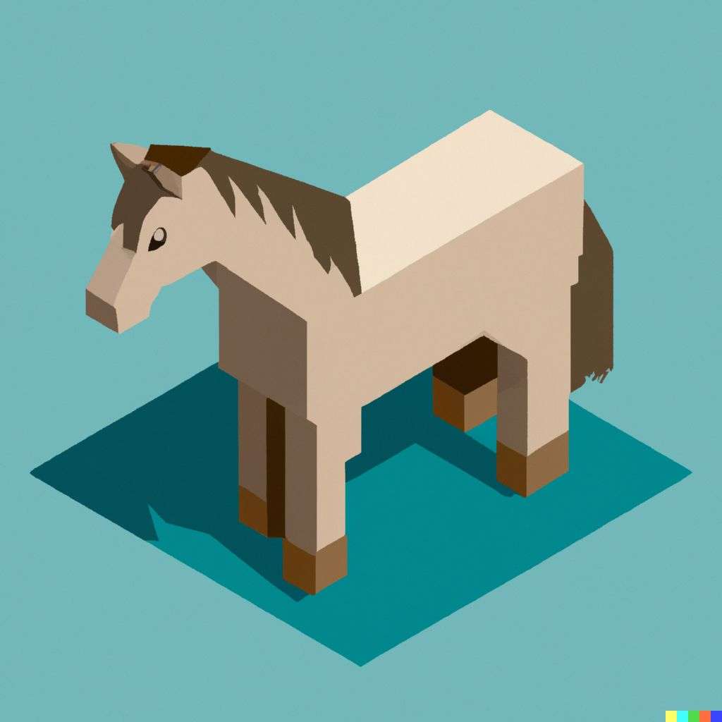 a horse, isometric art